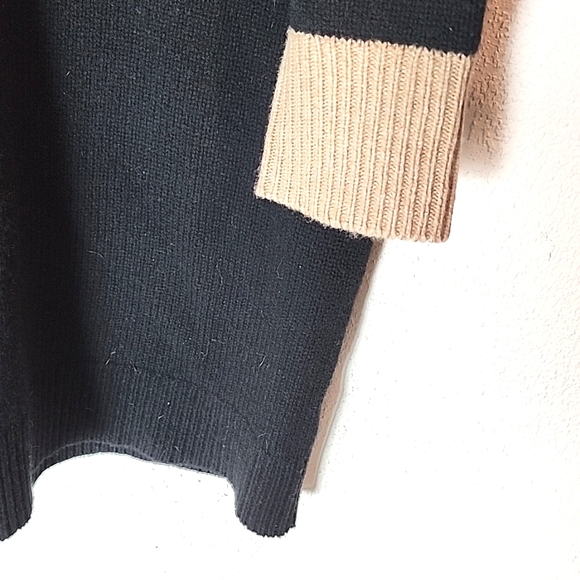NWT Madewell Colorblock Sweater Dress Black Gray Brown Size M, Merino Wool - Picture 2 of 10